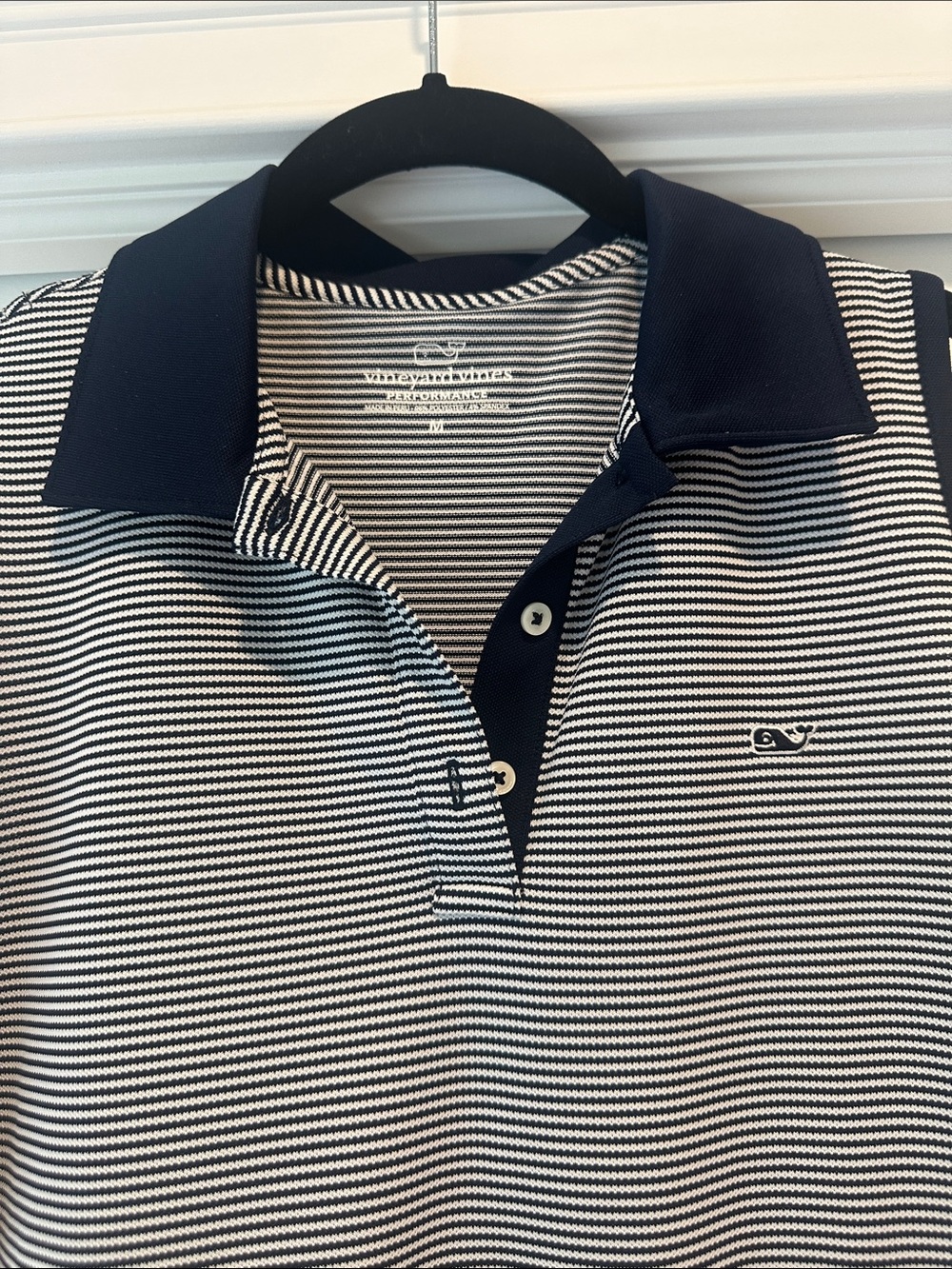 Vineyard Vines Navy & White Striped Sleeveless Performance Polo - Picture 2 of 3